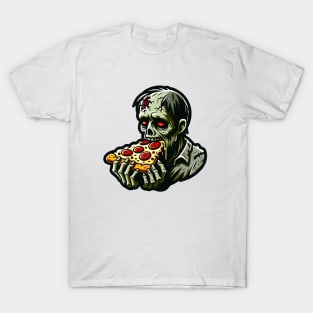 zombie eat pizza T-Shirt